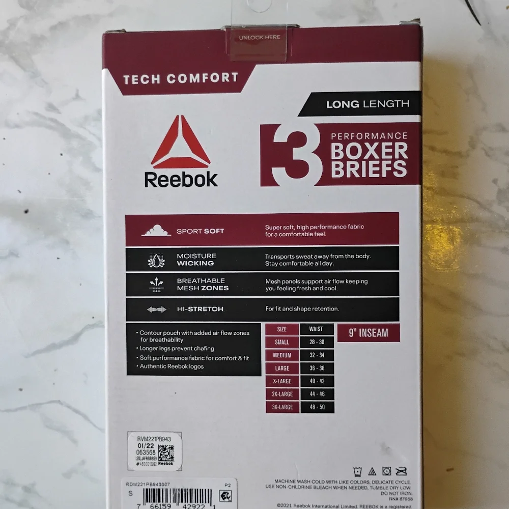 Reebok Men's Performance Boxer Briefs - Gray and Red